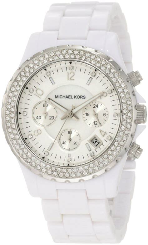 Michael Kors Women's MK5237 White Ceramic Runway Gold 